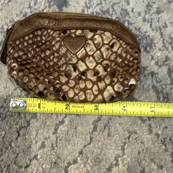 Brighton - beautiful Brown Snake pattern Patent Leather Zip Coin Purse ❤️ - Picture 2 of 5